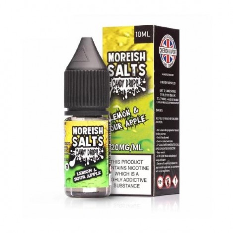 Moreish Puff Lemon & Sour Apple Candy Drops Nic Salt E-liquid 10ml